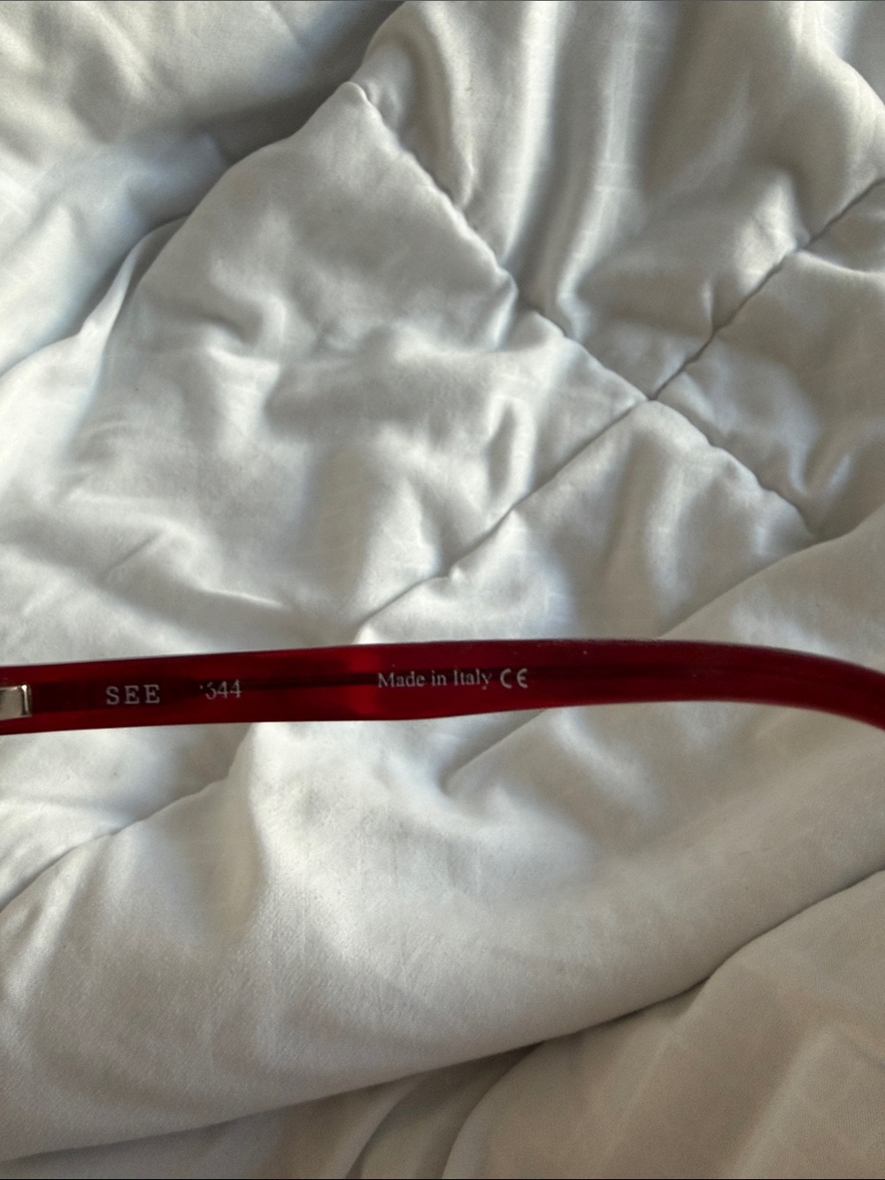 Translucent Ruby Red Angular Round Glasses - Picture 2 of 8